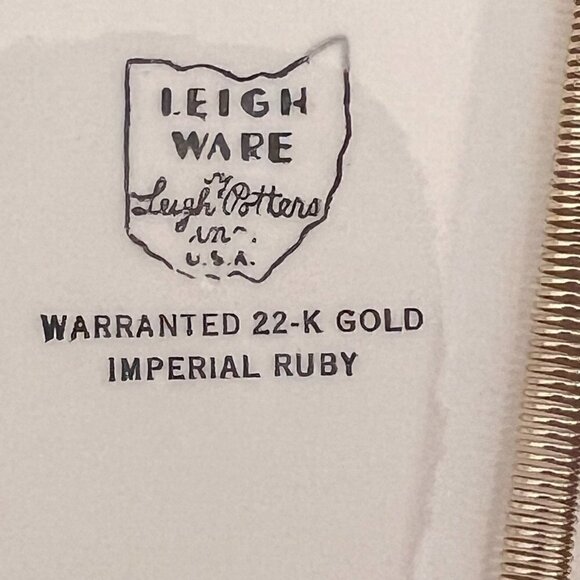 Vintage Leigh Ware Gold Warranted 22k Cookie Display Plate - Picture 7 of 8
